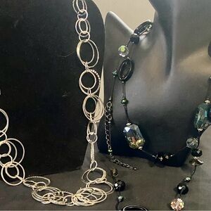 Premier Designs Emerald Isle Black and Green Beaded Statement Necklace